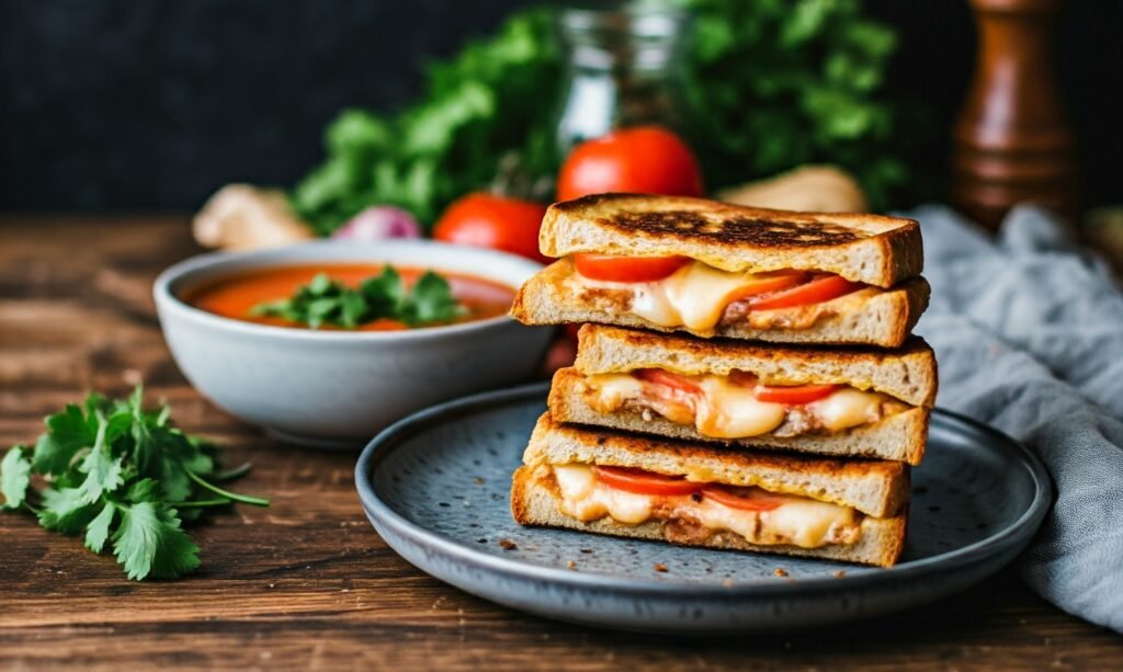 Loaded Vegan Grilled Cheese with Tomato and Avocado