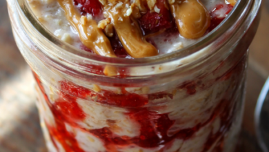 PB & J Overnight Oats