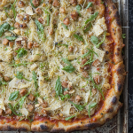 Vegan Sweet Potato Pizza with Caramelized Onions & Olives