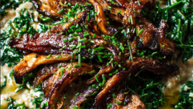 Savory Steel-Cut Oats with Greens and Vegan Mushroom "Bacon"