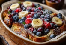 Vegan French Toast Casserole with Fresh Fruit – A Delicious & Healthy Breakfast