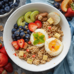 Savory Steel-Cut Oats with Greens and Vegan Mushroom “Bacon”