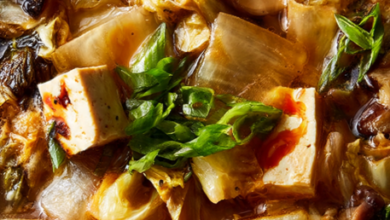 Quick Tofu Vegetable Soup with Napa Cabbage