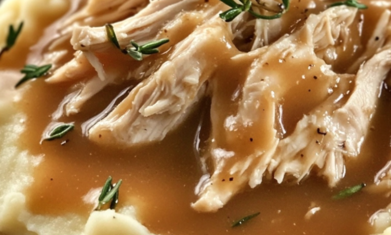 Chicken Gravy on Mashed Potatoes