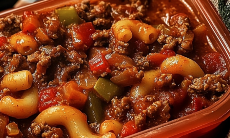 Homestyle Beef and Macaroni Skille