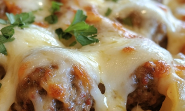 French Onion Meatball Casserole