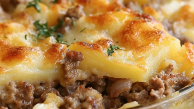 Golden Layered Meat and Potato Casserole