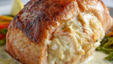 Crab and Shrimp Stuffed Salmon