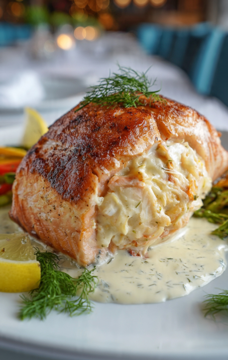 Crab and Shrimp Stuffed Salmon