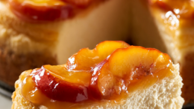 The Juicy Cheesecake with Peaches