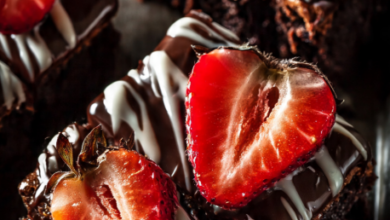 Chocolate Covered Strawberry Brownies
