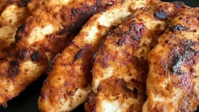 Juicy, flavorful grilled chicken breasts with charred grill marks. Perfect for summer barbecues and healthy meals.