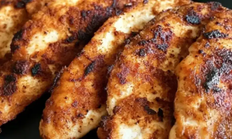 Juicy, flavorful grilled chicken breasts with charred grill marks. Perfect for summer barbecues and healthy meals.