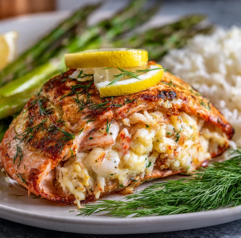 Crab and Shrimp Stuffed Salmon: An