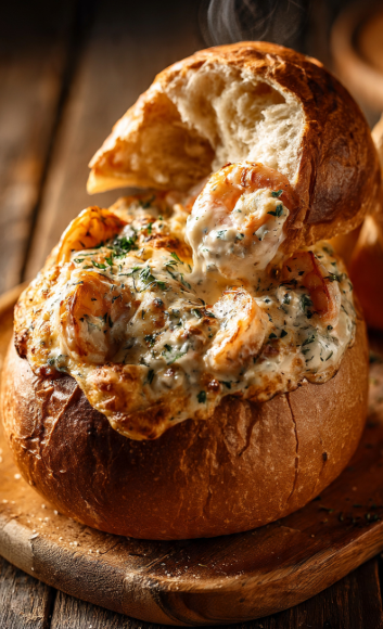 Stuffed Seafood Bread Bowl: A Show-Stopping Feast in a Bowl