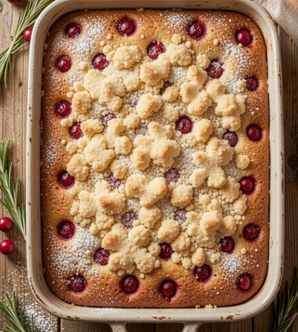 Cranberry Buckle with Sugar Cookie Streusel