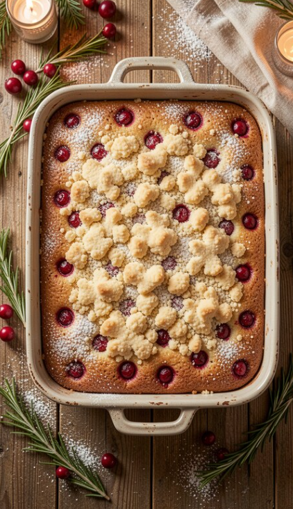 Christmas Cranberry Buckle with Sugar Cookie Streusel: A Holiday Showstopper