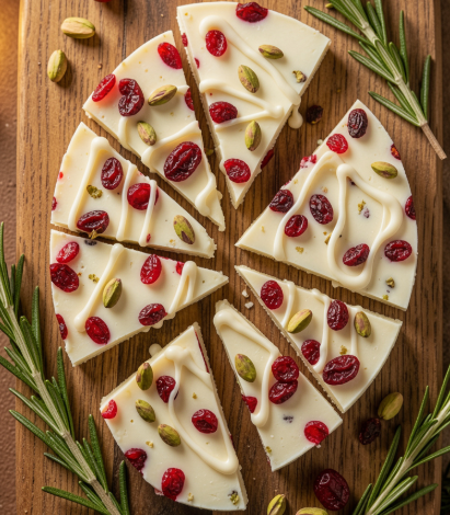 No-Bake White Chocolate Cranberry Bark