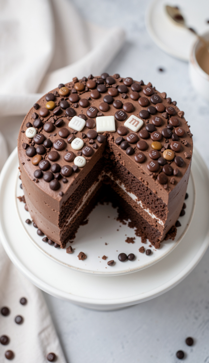 The Ultimate Chocolate M&M’s and Chocolate Chip Cookie Dough Ice Cream Cake: A Showstopper Dessert!