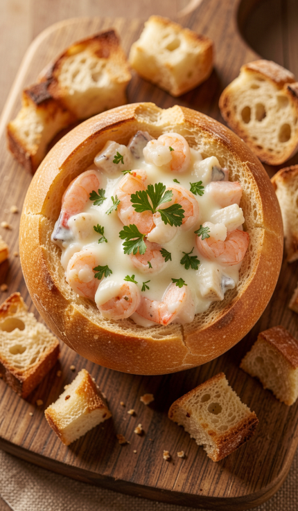 Stuffed Seafood Bread Bowl: A Show-Stopping Feast in a Bowl
