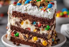 The Ultimate Chocolate M&M’s and Chocolate Chip Cookie Dough Ice Cream Cake: A Showstopper Dessert!