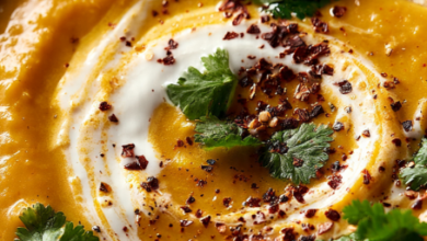 Creamy Curried Red Lentil Soup with Coconut Milk