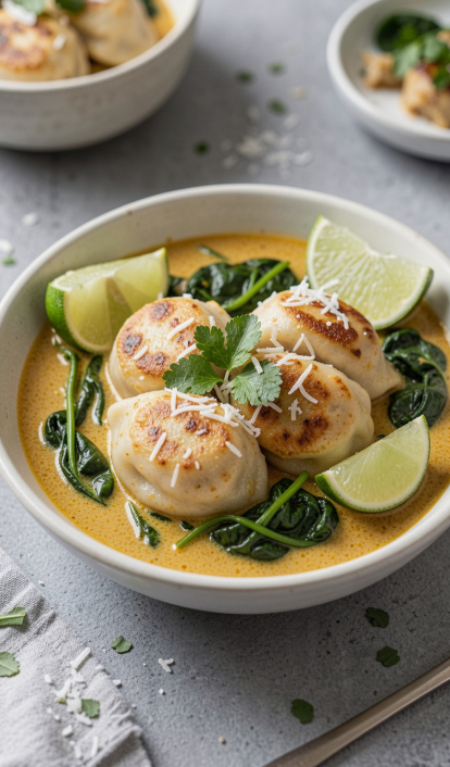 One-Pan Dumplings in Creamy Coconut Curry Sauce: Your New Favorite Comfort Food