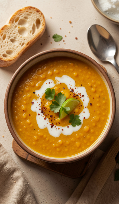 Creamy Curried Red Lentil Soup with Coconut Milk: A Flavorful Journey