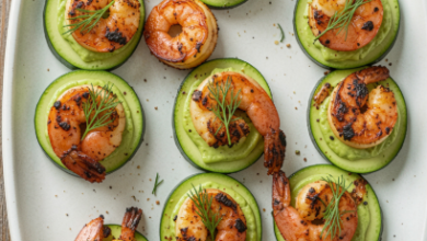 Blackened Shrimp Avocado Cucumber Bites