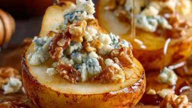 Roasted Pears with Blue Cheese and Walnuts