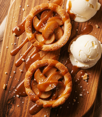 salted caramel apple tarts