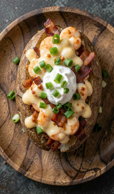 VIRAL Loaded Shrimp Baked Potatoes — Cheesy Seafood Comfort Food