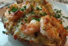 VIRAL Loaded Shrimp Baked Potatoes — Cheesy Seafood Comfort Food