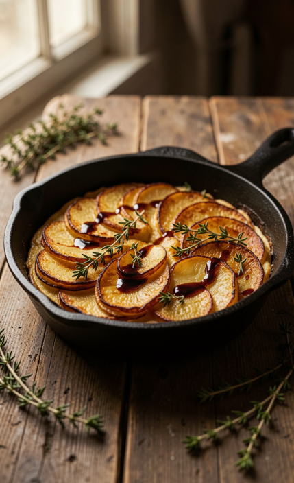 Balsamic Thyme Potato Torte Recipe (Crispy & Flavorful)
